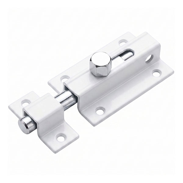 MINUTEX Catenaccio Portalucchetto Asta Tonda Acciaio Colore Bianco - MINUTEX - Immagine 3